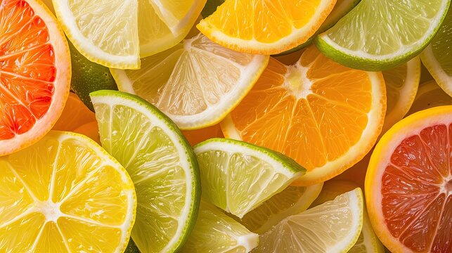 Sliced citrus fruits icon. Tangerines, orange, allergy, lemon, grapefruit, seasonal, citro, duchess, sugar, colorful, lemonade, vitamin C, freshness, juice, sour. Generated by AI