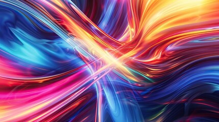 Obraz premium Abstract surreal curves icon. Dynamic, interplay, fluid shapes, iridescent, tones, captivating, aesthetic, modern, artwork, contemporary, design. Generated by AI