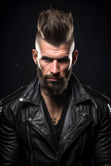 Fashion-forward Young Man Styling a Classic Mohawk Hairstyle with Modern Touches