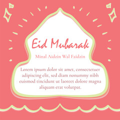 colorful bright eid mubarak al fitr adha greeting card