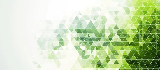 Abstract geometric green triangle pattern background. AI generated image