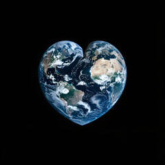 The earth in the shape of a heart