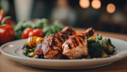 view of aesthetic grilled chicken background image