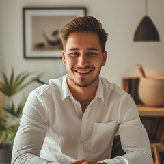 a businessman staring at the screen

