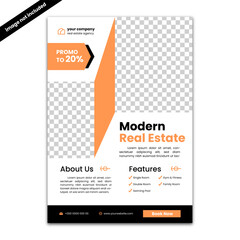Real Estate Flyer Template Design, Corporate Colorful Real Estate Template, Vector Flyer, Print Ready Template,