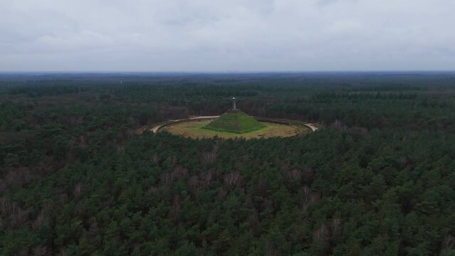 Ascending History: Aerial View of the Pyramide van Austerlitz in Zeist, Netherlands