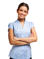 Confident businesswoman standing with arms crossed
