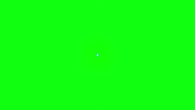 Abstract Blue Light Beam in 4K Resolution: Perspective view of blue laser beam burst movement, showing zoom speed lines on green background.