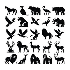 set of animals silhouettes
