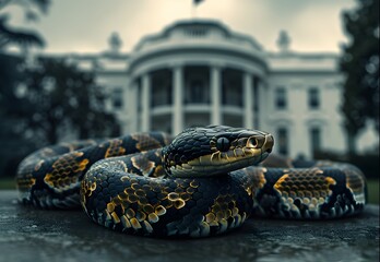 white house ruled by a snake - ai generated