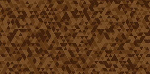Abstract geometric pattern brown low Polygon Mosaic triangle backdrop, business and corporate background. Minimal diamond vector element metallic chain rough triangular low polygon backdrop.