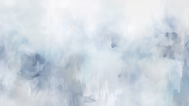 city, abstract watercolor in light gray and blue tones on a white background, autumn mood