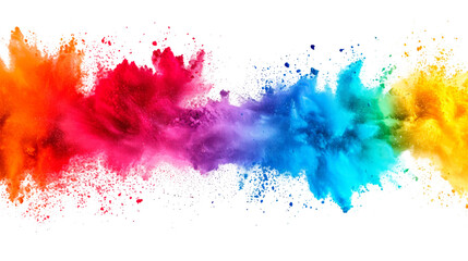 Vibrant Rainbow Colored Cloud of Powder