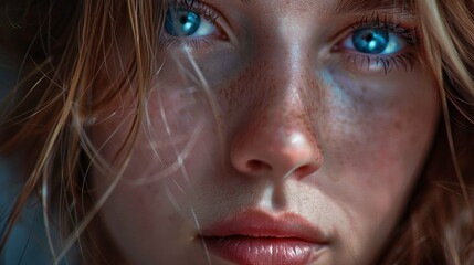 Portrait of a girl with blue eyes