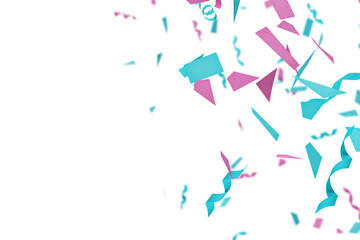Blue and pink boy or girl confetti overlay background