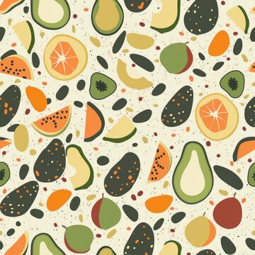 Seamless terrazzo avocado fruit texture pattern high resolution 4k, colorful terrazzo for design, architecture, and 3d. HD realistic material polished, surface tileable for creative work and design