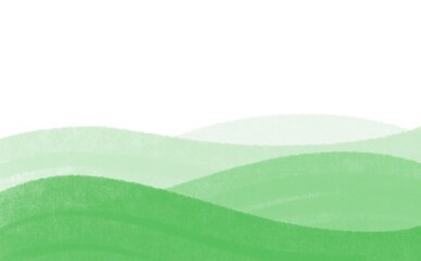 水彩背景波型山型/グリーン