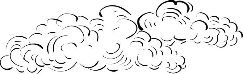 Sketch Cloud Outline Vintage Element