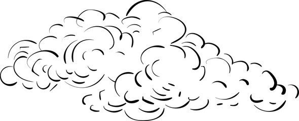 Sketch Cloud Outline Vintage Element