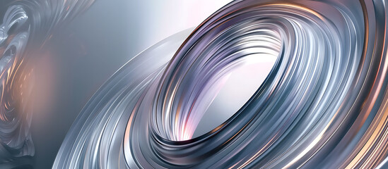 Fototapeta premium 3D Hurricane with Modern Silver Metal Texture, Contemporary Design