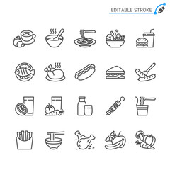 Meal line icons. Editable stroke. Pixel perfect.