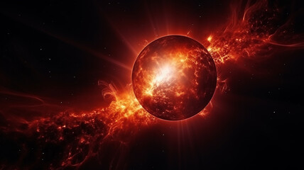 supernova, explosion of a star in deep space, astronomy phenomenon, fictional graphics - 746386335