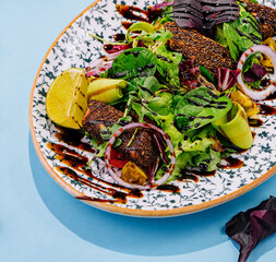 tuna salad on top view