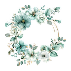 aquarelle simplistic floral frame for wedding or invitation