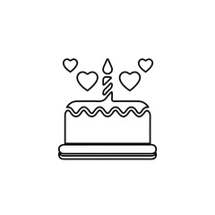 cake icon on a white background, vector illustration