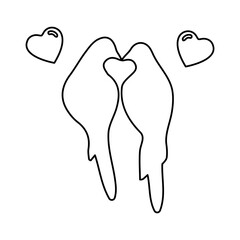 pigeons icon on a white background, vector illustration