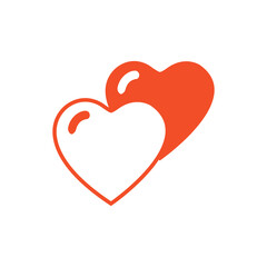 hearts icon on a white background, vector illustration