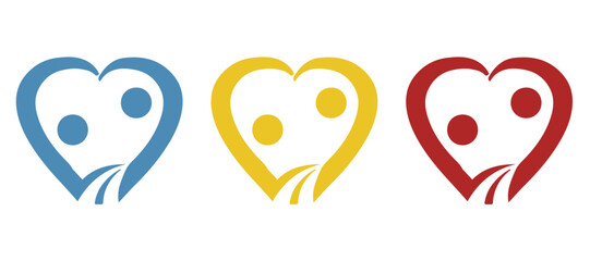 hearts icon on a white background, vector illustration