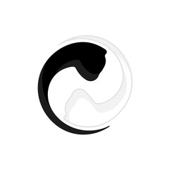 yin yang icon on a white background, vector illustration