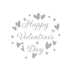 Happy Valentine's Day icon on a white background, vector illustration