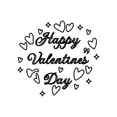 Happy Valentine's Day icon on a white background, vector illustration