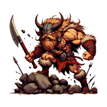 Viking monster angry Art illustration PNG