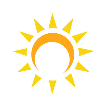 sun icon on a white background, vector illustration