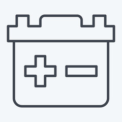 Icon Battery. related to Car ,Automotive symbol. line style. simple design editable. simple illustration