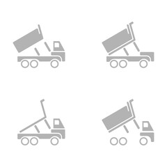 dump truck icon on a white background, vector illustration