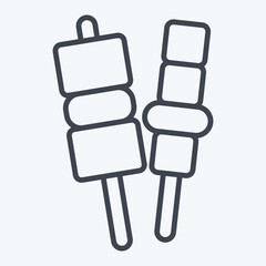 Obraz premium Icon Barbecue. related to Breakfast symbol. line style. simple design editable. simple illustration