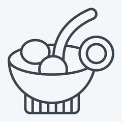 Icon Cocktail Soup. related to Breakfast symbol. line style. simple design editable. simple illustration