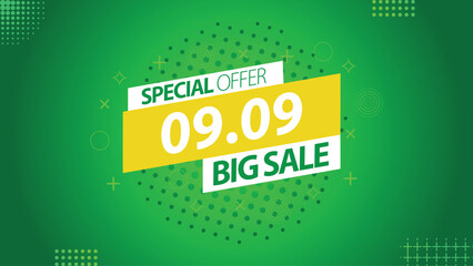 Sale banner template design 9.9 . 09.09 SPECIAL OFFER, BIG SALE, MEGA SALE