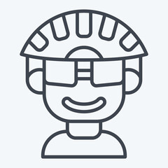 Fototapeta premium Icon Cyclist related to Bicycle symbol. line style. simple design editable. simple illustration