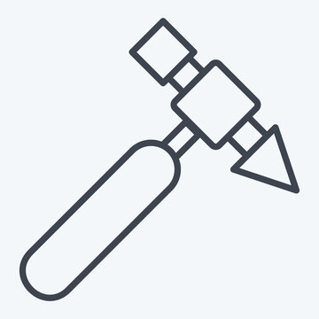Icon Hammer. related to Welder Equipment symbol. line style. simple design editable. simple illustration