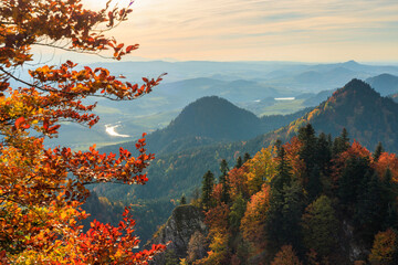 Autumnal landscape of the Pieniny Mountains. Poland
