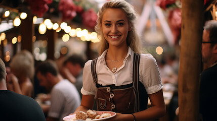 Girl waitress at Fest
