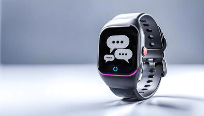 Smartwatch on isolated background. Modern watch. New technology device, smart band fitness tracker