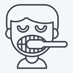 Icon ToothBrush. related to Dentist symbol. line style. simple design editable. simple illustration