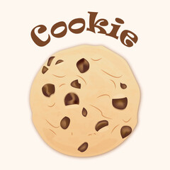 cute crispy chocolate chip cookie icon