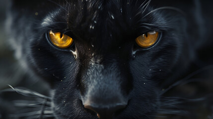 yellow eyes black Panther, generative ai